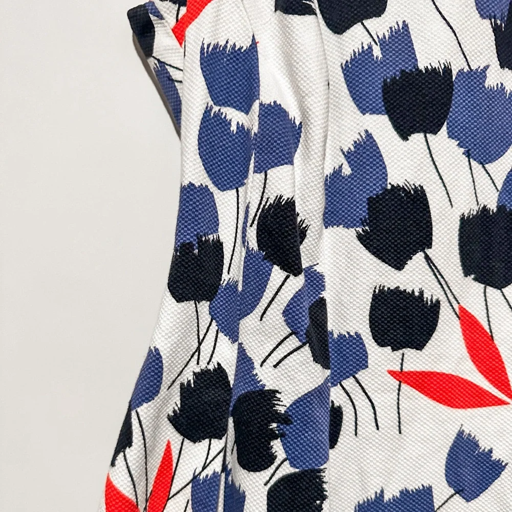 Zara Fit and Flare Floral Mini Dress white red and blue - Picture 4 of 5